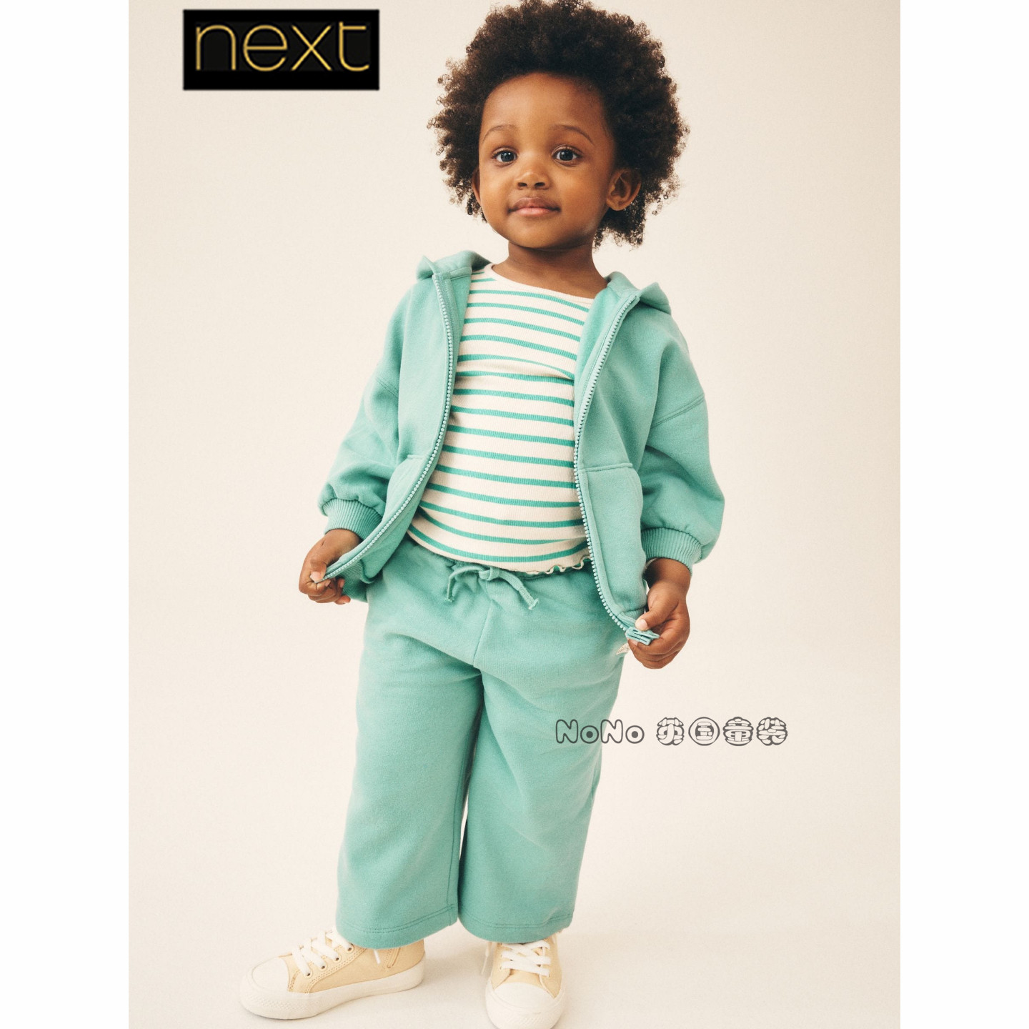 Next英国正品女童绿色卫裤加绒休闲阔腿长裤1-7岁新款G81-654