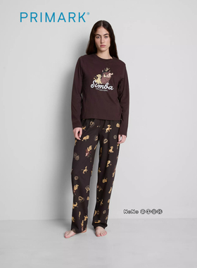 代购英国Primark女款成人大童咖色狮子王家居服睡衣长裤全棉