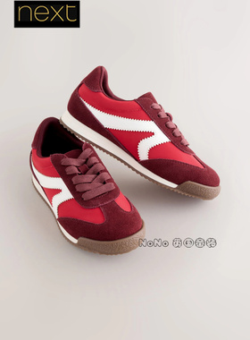 Next英国正品代购女童大童亲子红色德训鞋运动鞋复古休闲H53-726