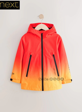 英国Next正品男大童亲子橙色渐变外套冲锋软壳防雨风衣Q61-578