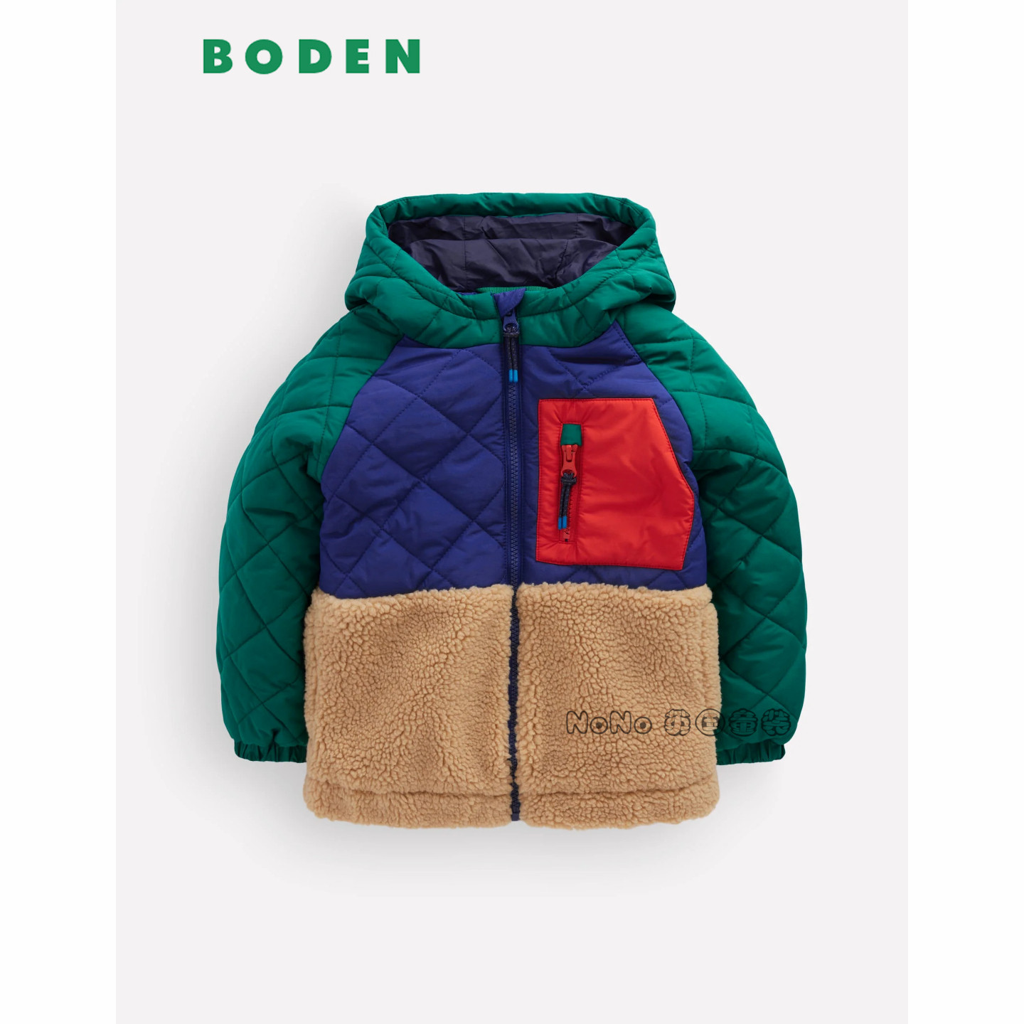 英国Mini BODEN正品男童蓝绿色外套棉衣棉服加厚2-14岁新款B3274