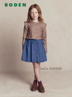 英国Mini Boden正品女童蓝色牛仔全棉半身裙新款2-14岁G6060