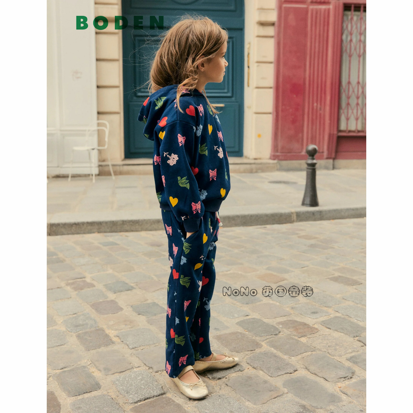 英国Mini Boden女童彩色爱心蝴蝶结卫衣衫运动长裤2-14岁G5653