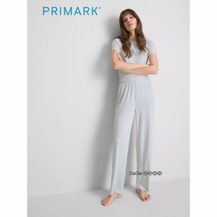 代购英国Primark女款成人大童浅灰色透气短袖家居服睡衣长裤柔软
