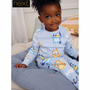 英国Next正品儿童布鲁伊BLUEY宾果家居服睡衣裤秋衣纯棉F21-540