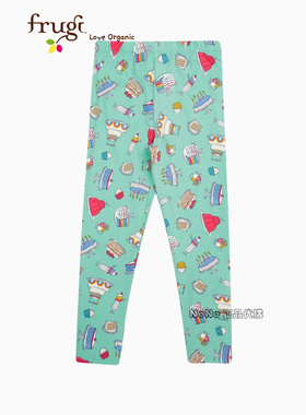 英国Frugi有机纯棉正品女童绿色蛋糕甜点打底裤内搭裤休闲F46-832