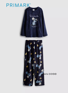英国Primark女款成人大童料理鼠王家居服长袖睡衣长睡裤冬季暖绒