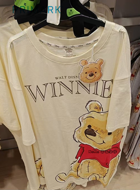 代购英国Primark成人女大童款小熊维尼噗噗短袖家居服睡裙T裙宽松