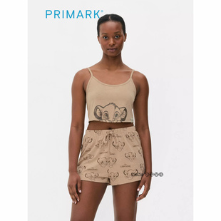 代购英国Primark女款成人大童狮子王满印吊带家居服睡衣短裤纯棉