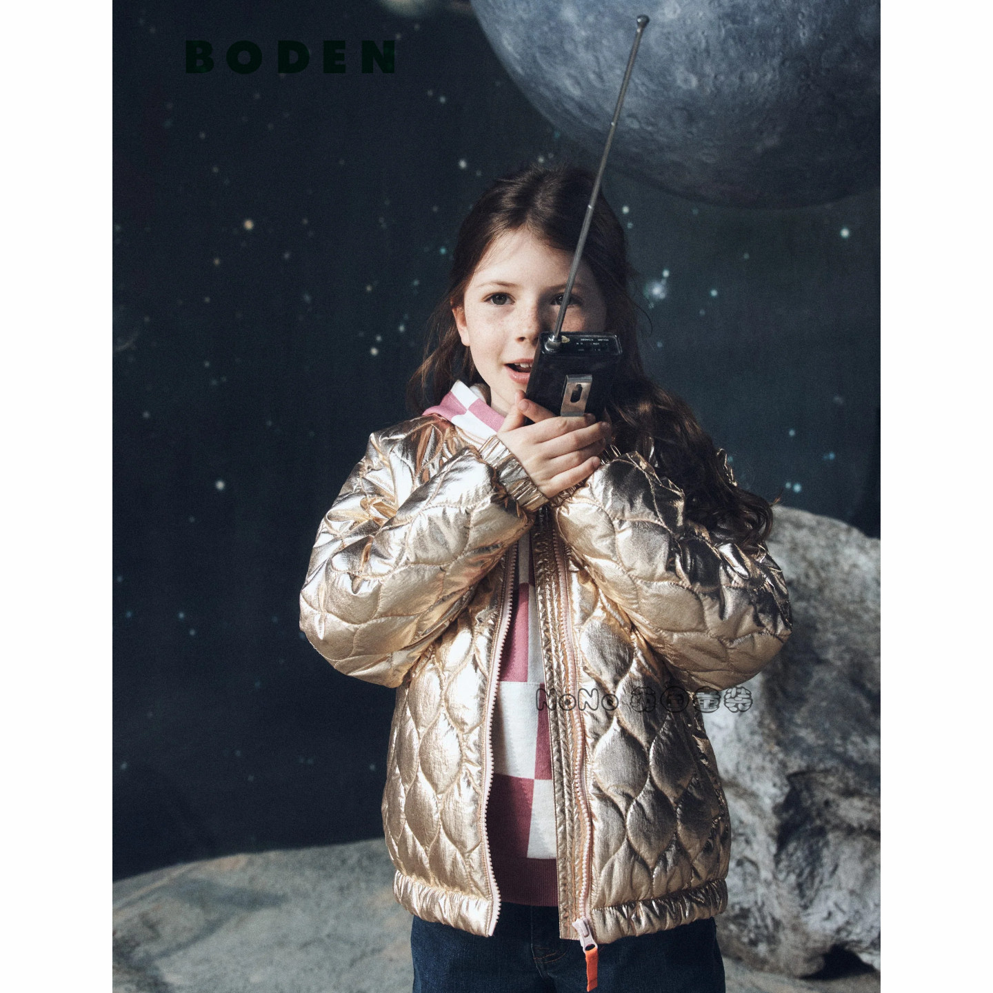 英国Mini BODEN正品女童金色外套轻薄款棉服棉衣2-14岁新款G6084