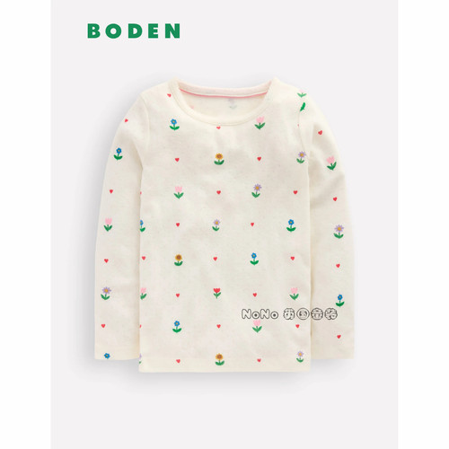 英国Mini BODEN女童柔软卡通印花碎花长袖T恤纯棉打底2-14岁G4920