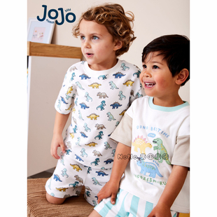 英国JoJo Maman beb男童恐龙卡通纯棉家居服短袖睡衣裤G18-180