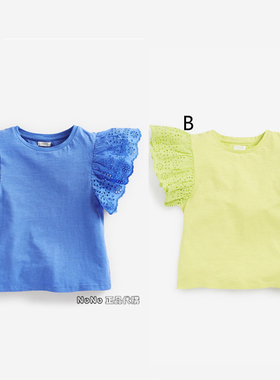 现货Next英国正品女童大童可亲子蓝色短袖T恤纯棉952-611