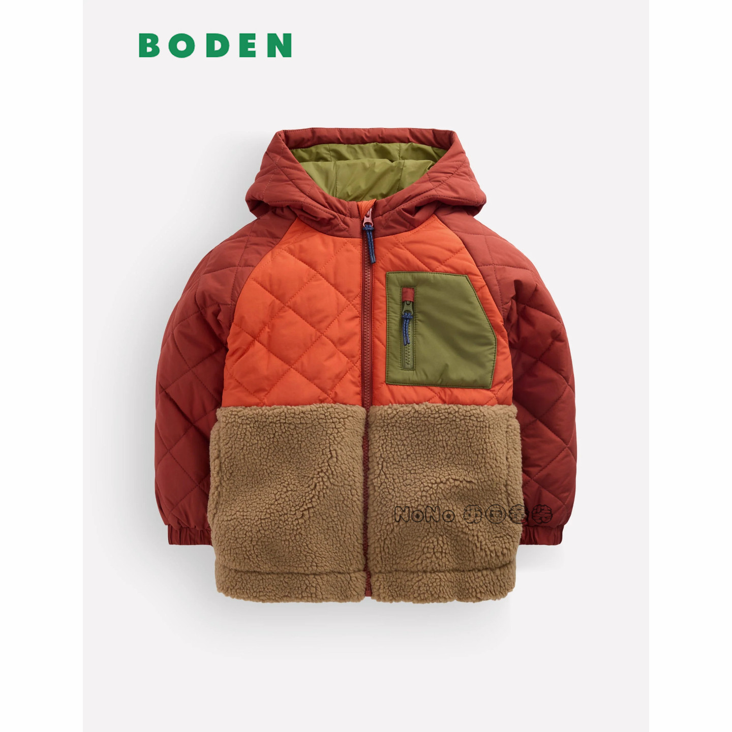 英国Mini BODEN正品男童橘棕色外套棉衣棉服加厚2-14岁新款B3274