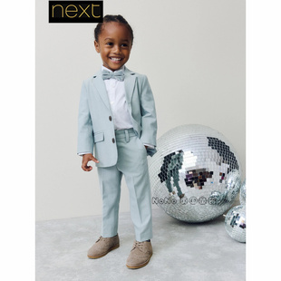 英国Next男童代购蓝色衬衫礼服西装领结长裤演出生日套装AN3-865