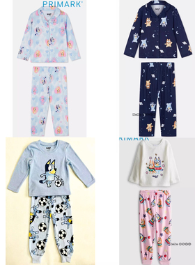 现货英国Primark儿童TU联名布鲁伊宾果长袖家居服睡衣裤亲肤绒