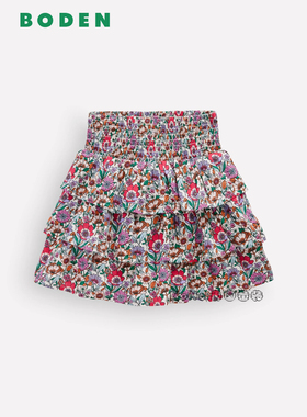 英国Mini Boden正品女童小碎花蛋糕多层半身裙新款2-14岁G5828