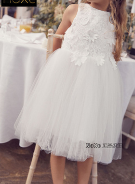 Next英国正品女童亲子白色蕾丝礼服裙白纱演出宴会连衣裙A76-755