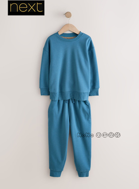 英国Next男大童亲子蓝色加厚保暖家居服睡衣裤纯棉3-16岁F70-640