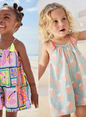 Next英国正品代购女童紫色花朵彩虹吊带连身裤体裤连身衣AC9-277