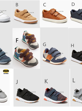 现货Next英国正品男童春秋蝙蝠侠粘扣针织运动鞋跑鞋棕色蓝色绿色