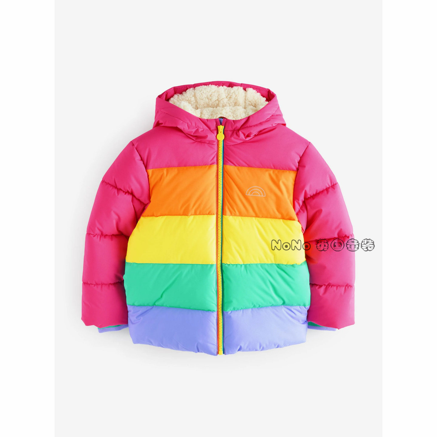 英国Little Bird正品女童彩虹粉拼色外套加厚棉衣棉服夹克AM5-041