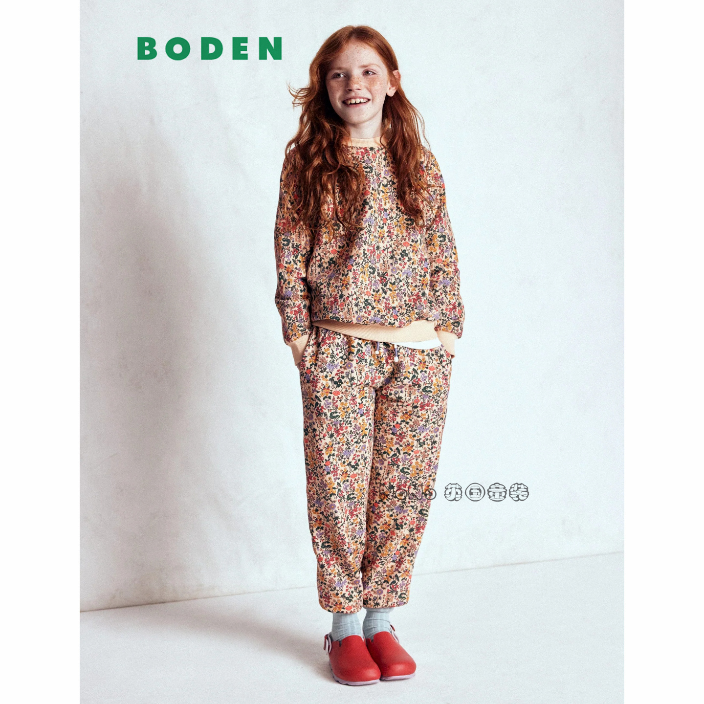 英国Mini Boden女童多色小碎花卫衣衫运动长裤2-12岁纯棉G5726