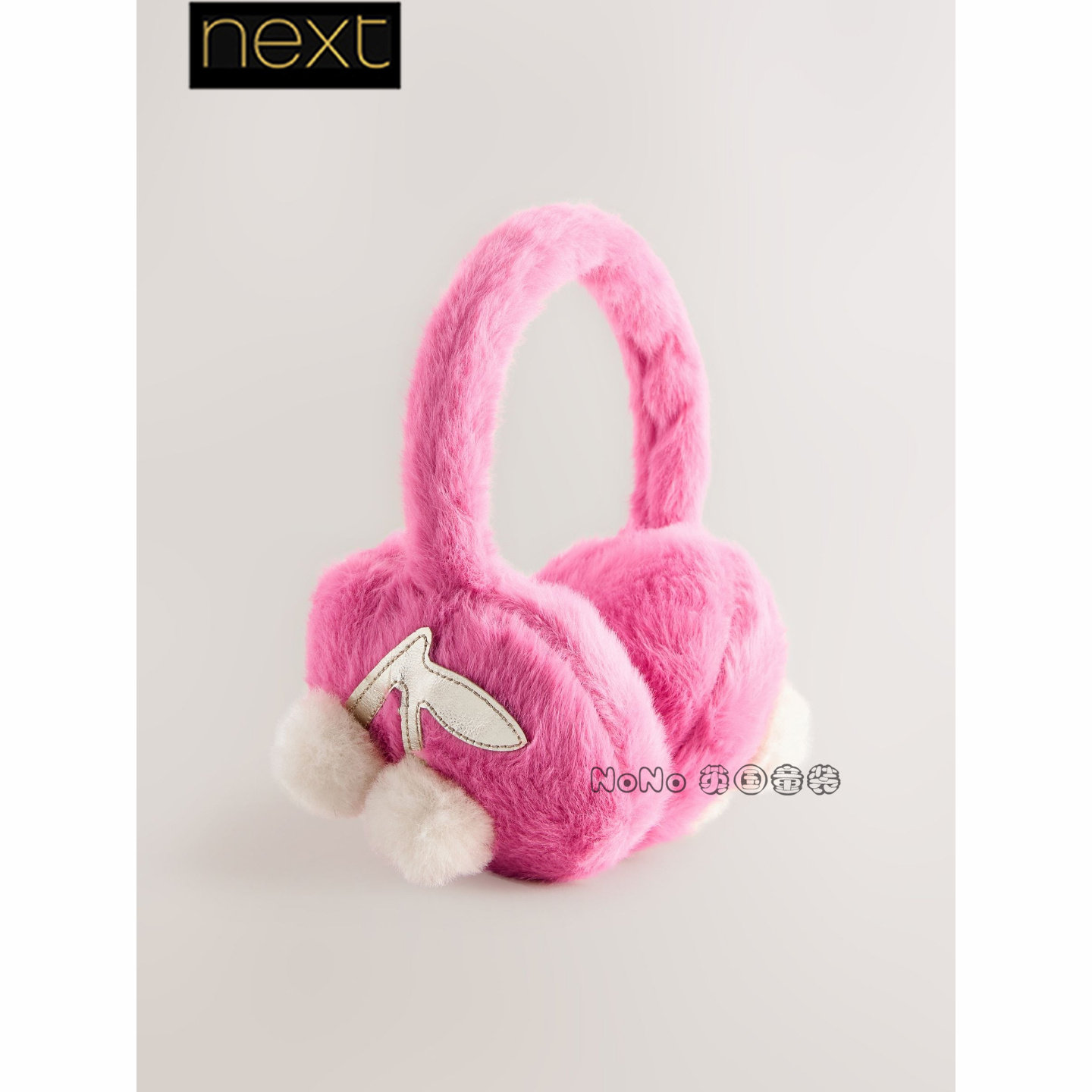 英国NEXT代购女童粉色樱桃耳罩冬季保暖防风护耳3-16岁W35-490