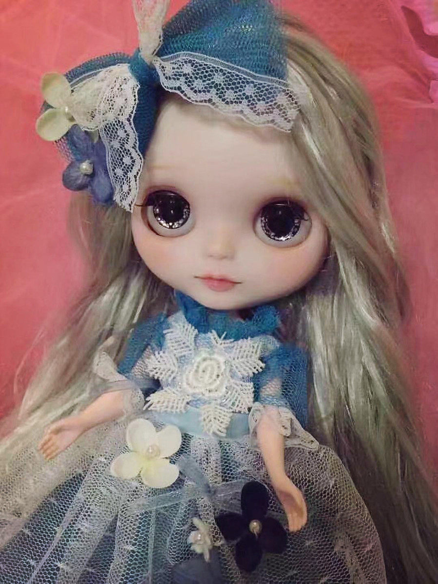 关节素体小布裸娃公主风银色中分直头发可私人定制厂家直销