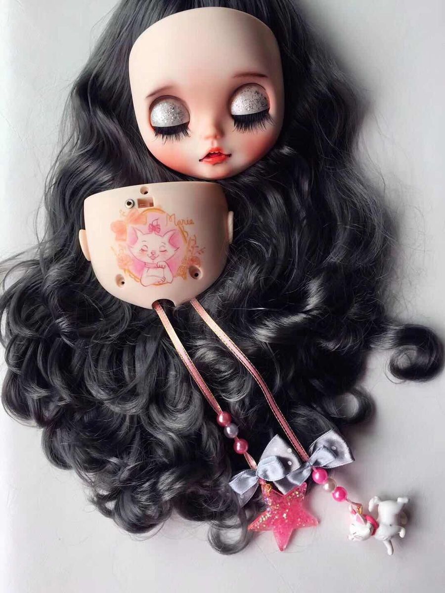 HobgobLin娃娃RBL头皮小布娃娃 白肌奶奶灰色中分头皮带头发头壳