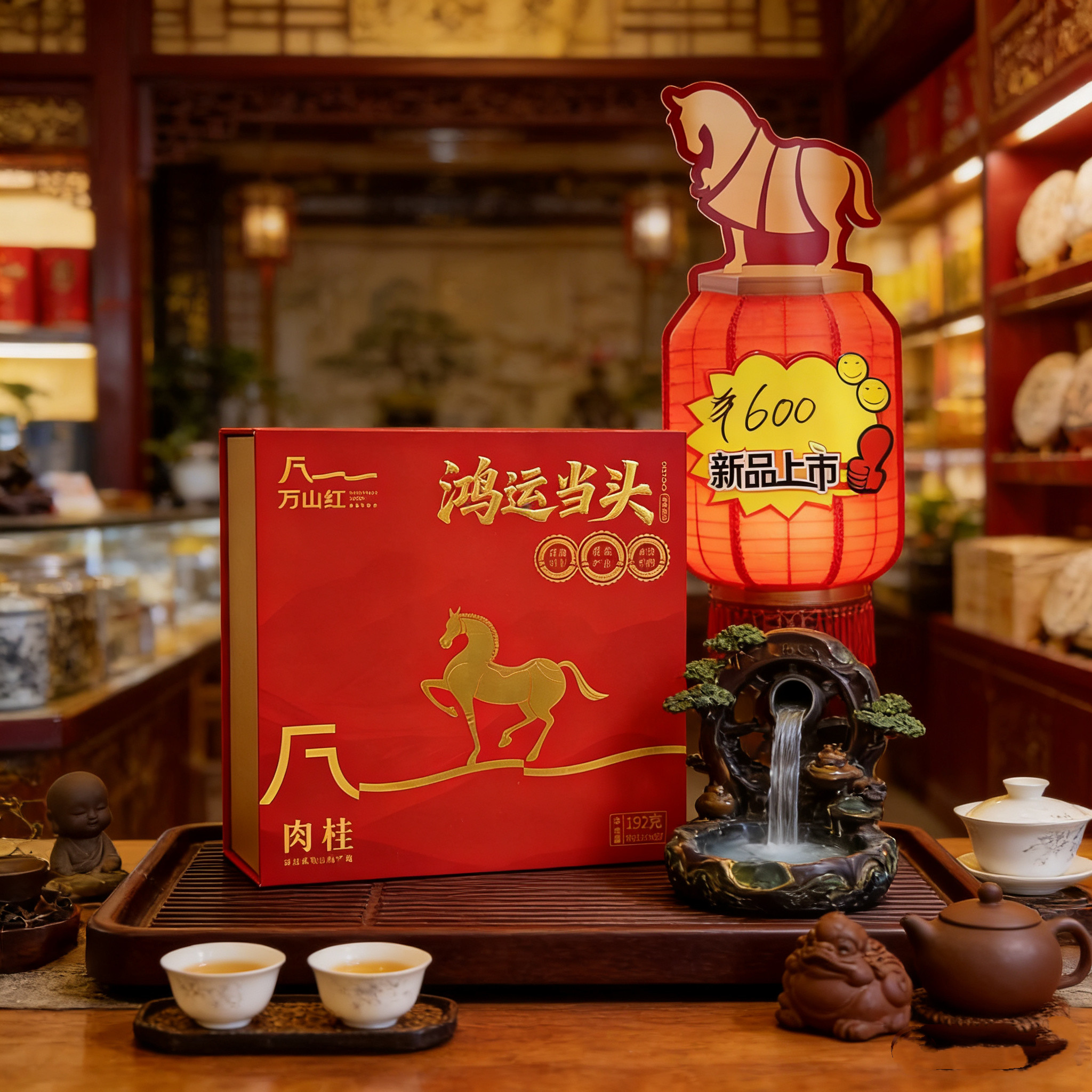 八马茶业鸿运当头万山红武夷岩茶肉桂茶192g24泡礼盒装