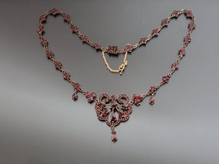 【现货】Vintage德国古董 1880维多利亚时期玫瑰金红石榴石项链