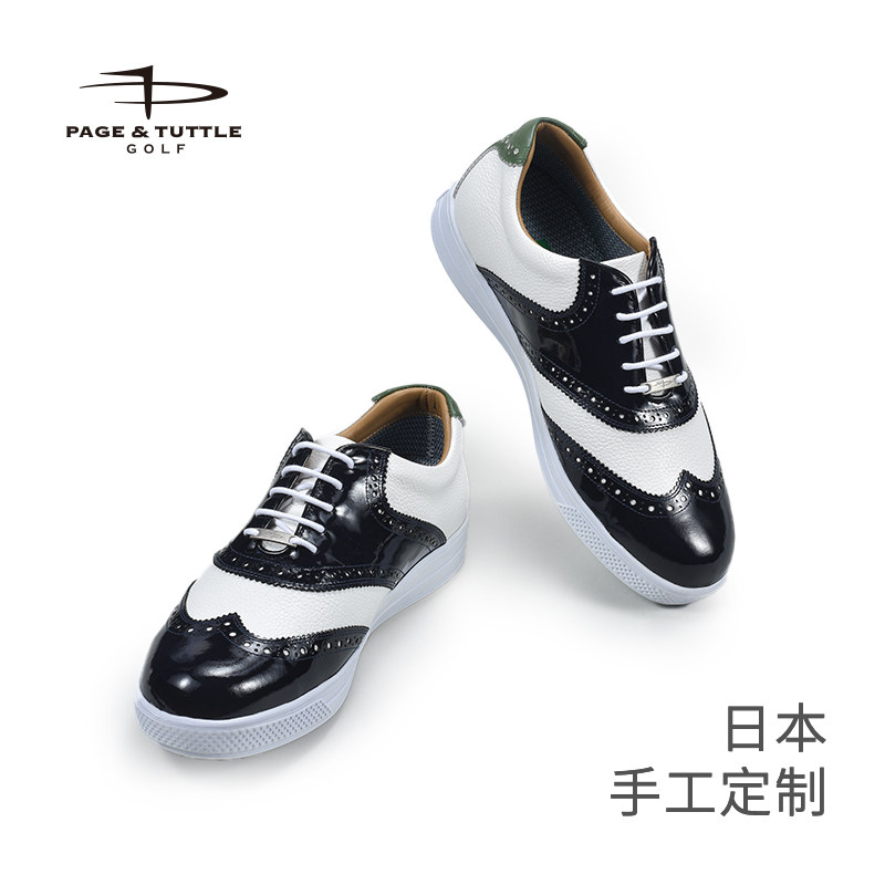 佩琦塔特高尔夫男鞋日本手工透气防滑防水钉定制鞋golf运动球鞋