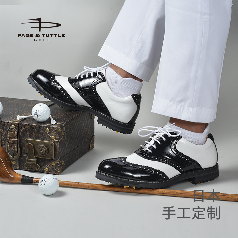 佩琦塔特高尔夫男鞋日本手工定制运动球鞋透气防滑防水鞋钉golf鞋