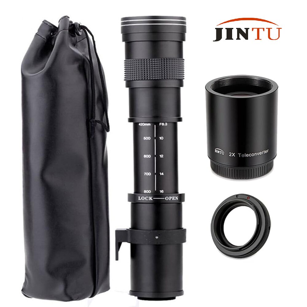 JINTU 420-1600mm超长焦镜头手动变焦适用佳能/尼康/单反微单相机