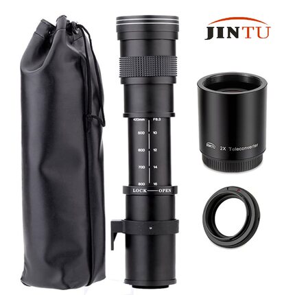 JINTU 420-1600mm超长焦镜头手动变焦适用佳能/尼康/单反微单相机