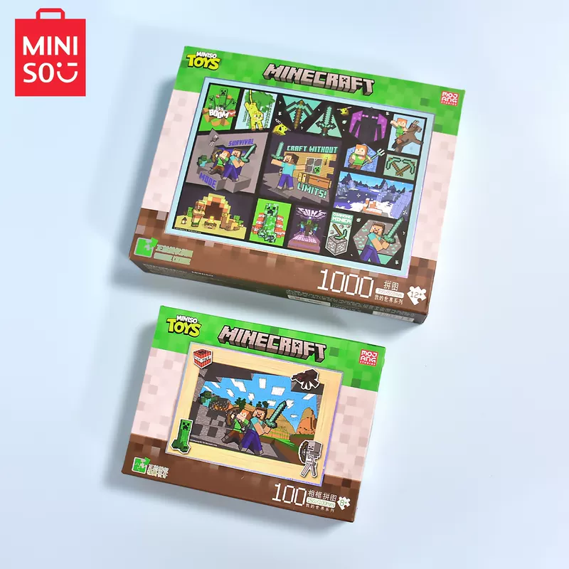 MINISO ตัวต่อจิ๊กซอว์ Minecraft ลิขสิทธิ์แท้ 1000 ชิ้น