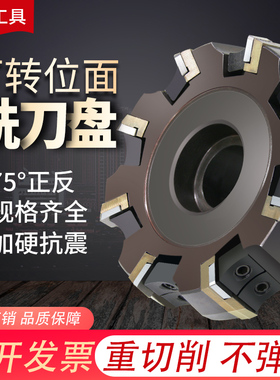硬质合金可转位面铣刀盘刀垫式高精度75度直角90度63 100 300盘刀