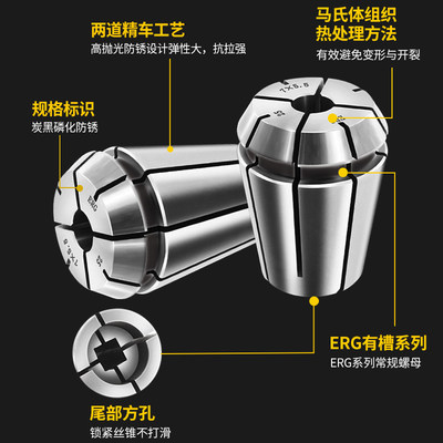 攻丝夹头数控ERG20/32筒夹丝攻刀柄专用丝锥攻牙过载扭力车床弹簧