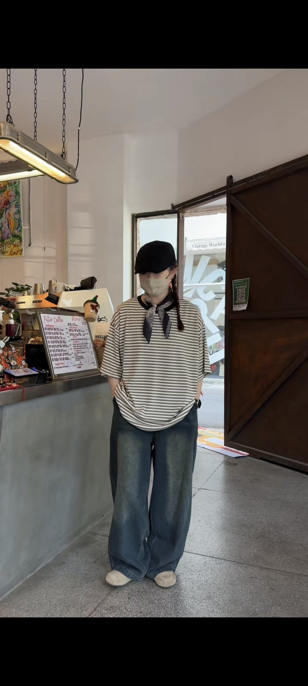 2026春夏新款条纹短袖T恤宽松版型女简约时尚百搭T恤