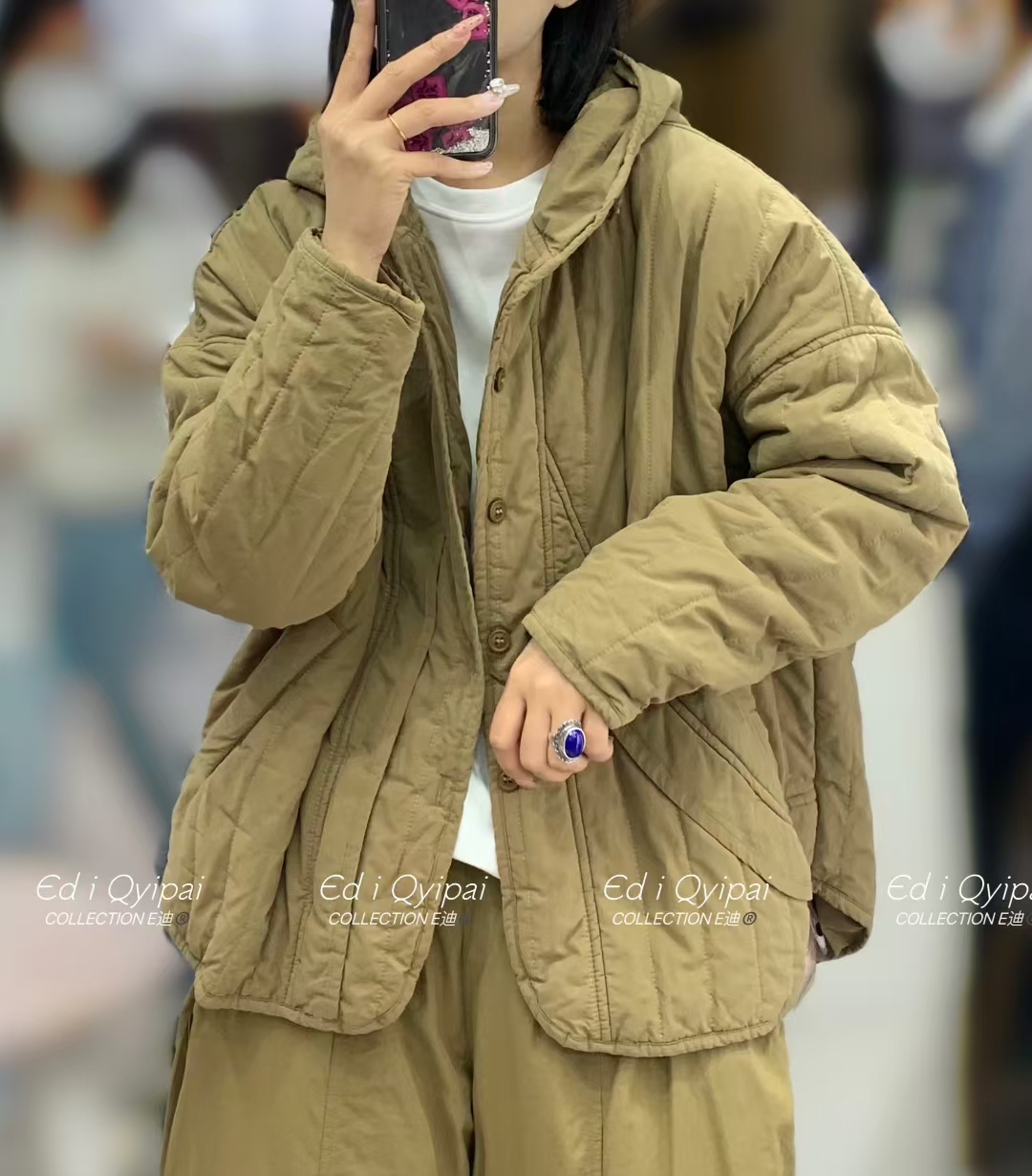 7175冬季新款加厚加绒连帽棉衣外套女韩版宽松大码休闲百搭棉服潮