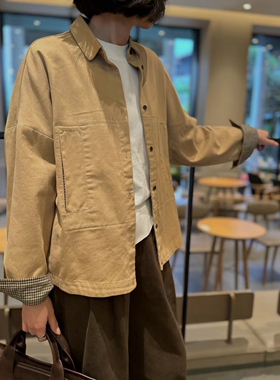 森冉秋季新款1079#纯棉洗水简约外套女百搭时尚休闲长袖