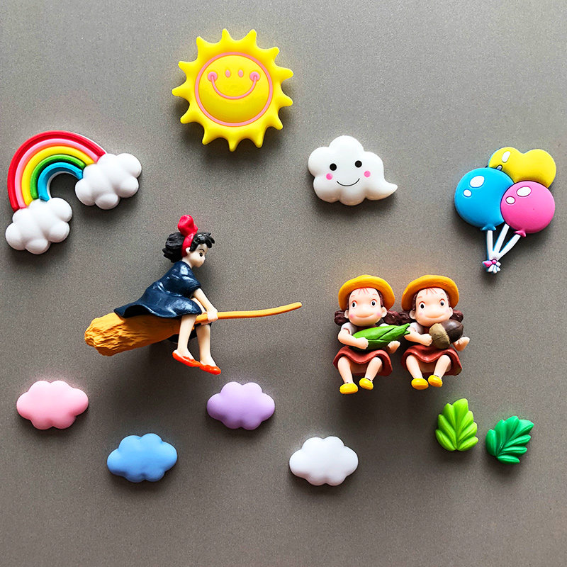 3d立体卡通动漫扫把小魔女 琪琪冰箱贴 磁贴创意磁性贴家居装饰