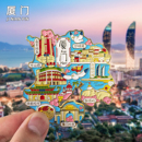 金属冰箱贴福建鼓浪屿双子塔特色创意文创旅游纪念品磁贴 厦门