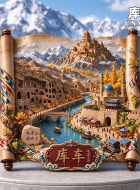 新疆库车金属冰箱贴旅游纪念品