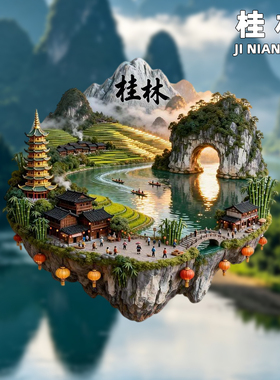 桂林创意金属冰箱贴旅游纪念品