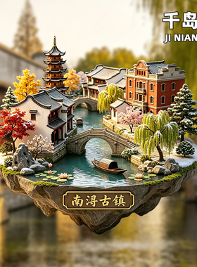 【南浔】古镇冰箱贴月亮湾双林三桥湖州金属旅游纪念品伴手礼磁贴