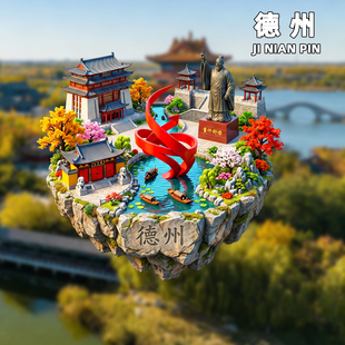 【德州】董仲舒雕像董子园景区德州古城文创金属冰箱贴旅游纪念品
