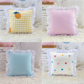 饰抱枕垫子 飘窗装 公主风全棉花边方抱枕 沙发靠枕靠垫床头方枕头