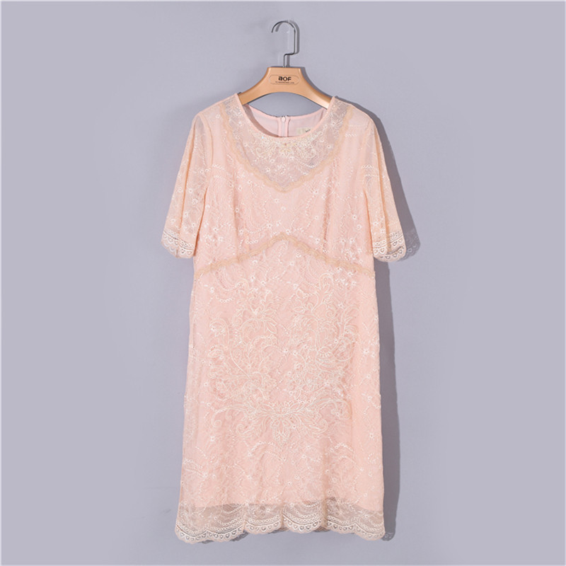 伊CF专柜正品折扣品牌女装春夏绣花拼接中长连衣裙7782LC125